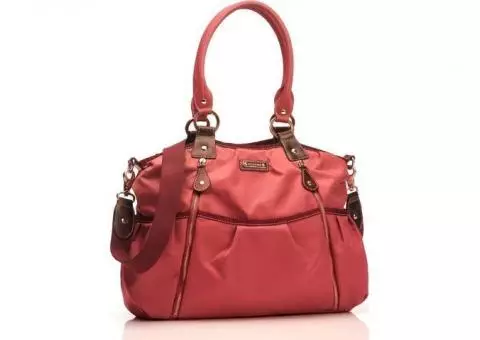 Storksak Olivia Nylon Diaper Bag in Berry / Red